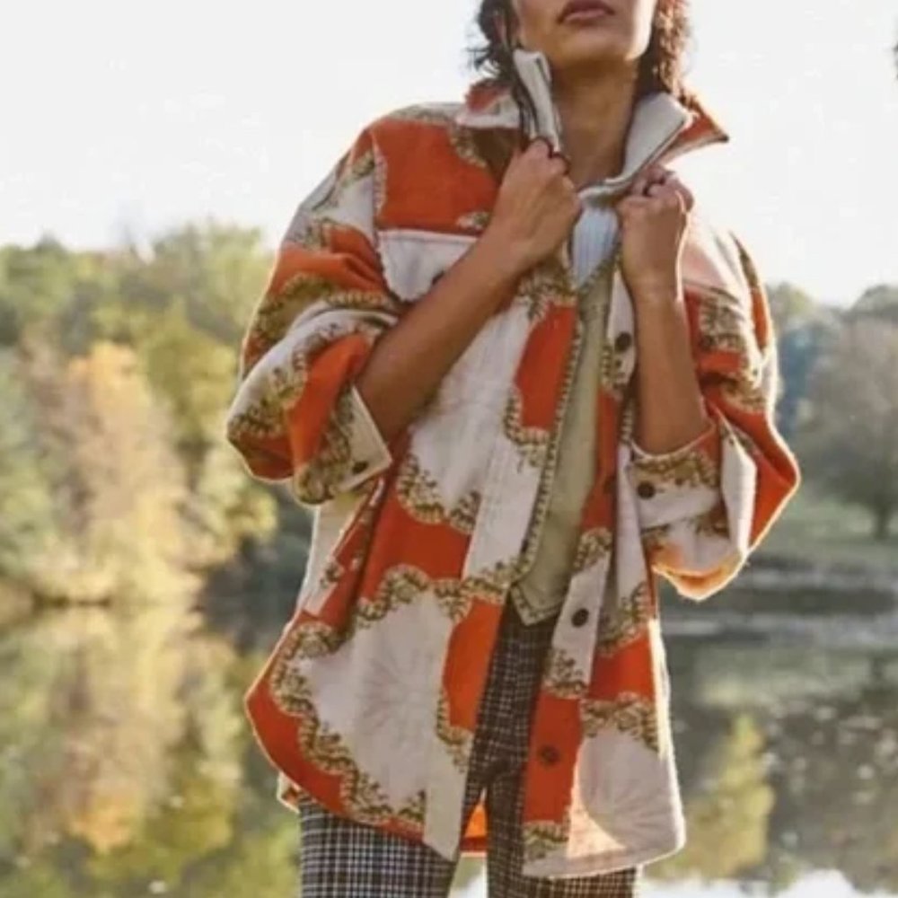 Free People Jacquard Ruby Jacket Sierra Combo Medallion Print